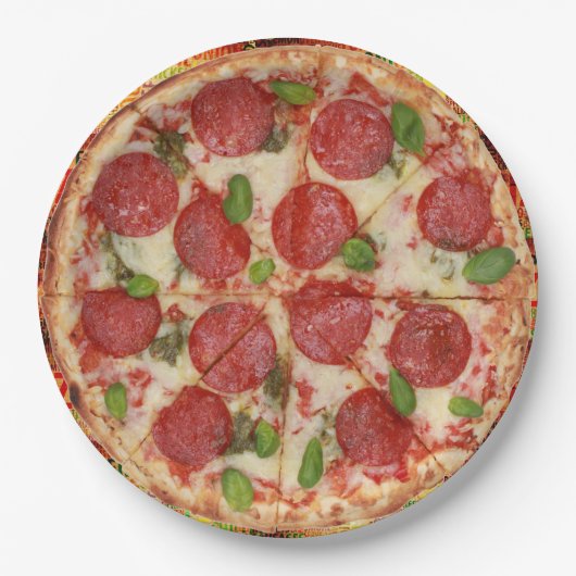 Pizza Party Party Goods Paper Plate Pappteller (Vorderseite)