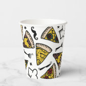 Pizza Party Pattern Pappbecher (Rückseite)