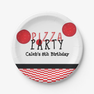 Pizza-Party-Pepperoni-Einladung Geburtstagsparty-T Pappteller