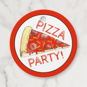 PIZZA-PARTY! Pepperoni Käse Pizza Slice Pizzeria Geschenkanhänger