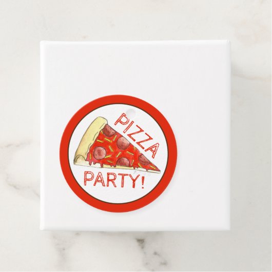 PIZZA-PARTY! Pepperoni Käse Pizza Slice Pizzeria Geschenkanhänger (Beispiel)
