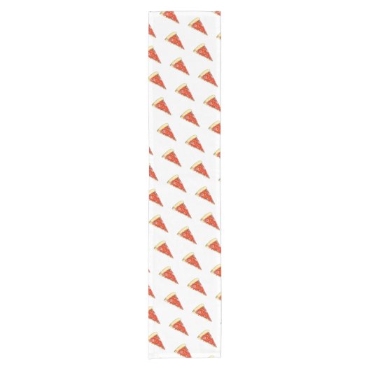 PIZZA-PARTY! Pepperoni Käse Pizza Slice Pizzeria Kurzer Tischläufer (Vorderseite)