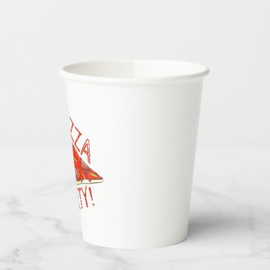 PIZZA-PARTY! Pepperoni Käse Pizza Slice Pizzeria Pappbecher (Links)