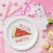 PIZZA-PARTY! Pepperoni Käse Pizza Slice Pizzeria Pappteller (Party)