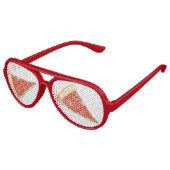 PIZZA-PARTY! Pepperoni Käse Pizza Slice Pizzeria Partybrille (Schrägansicht)