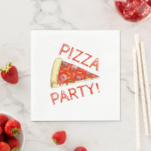 PIZZA-PARTY! Pepperoni Käse Pizza Slice Pizzeria Serviette (Beispiel)