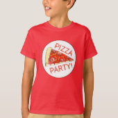 PIZZA-PARTY! Pepperoni Käse Pizza Slice Pizzeria T-Shirt (Vorderseite)