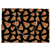Pizza Party Pepperoni Novelty Black Große Geschenktüte (Rückseite)
