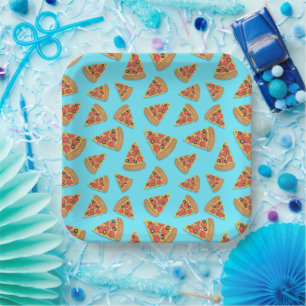 Pizza Party Pepperoni Novelty Blue Paper Teller