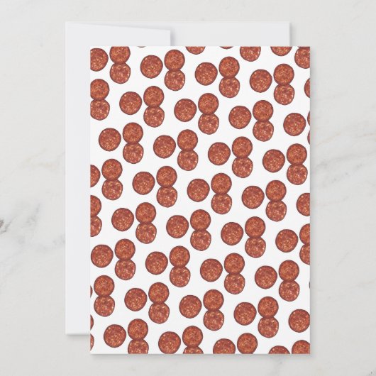 PIZZA PARTY Pepperoni Pie Slice Pizzeria Geburtsta Einladung (Rückseite)