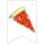 PIZZA PARTY Pepperoni Pie Slice Pizzeria Geburtsta Wimpelkette (Erste Fahne)