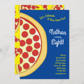 Pizza Party Pepperoni Pizza Einladung (Vorne/Hinten)