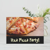 Pizza Party Personalisiert Card Einladung (Stehend Vorderseite)