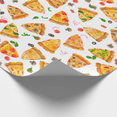 Pizza Party Personalisiert Kindergeburtstag Geschenkpapier (Ecke)
