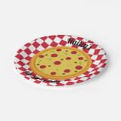 Pizza Party personalisierte Teller (Schrägansicht)