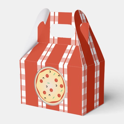 Pizza Party Pie Mix Pizza Karierte Streifen Geschenkschachtel (Vorderseite)