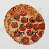 Pizza Party Pizza Einladung (Vorne/Hinten)