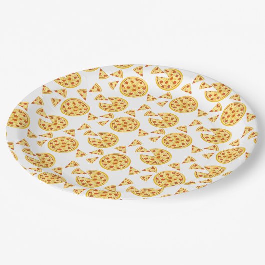 Pizza Party Pizza Pie Pappteller (Schrägansicht)