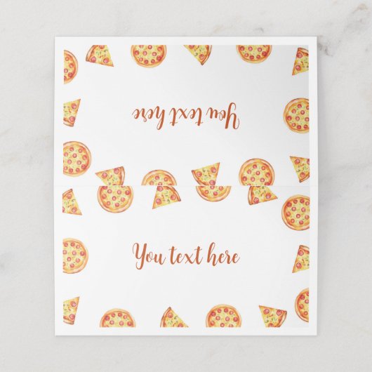 Pizza Party Platzkarte Geburtstag (Außenseite Aufgefaltet)