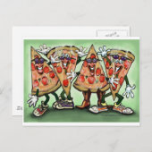Pizza-Party Postkarte (Vorne/Hinten)