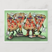 Pizza-Party Postkarte (Vorderseite)