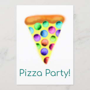 Pizza-Party (Rainbow) Einladung