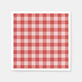 Pizza Party Red Gingham Kariert Paper Napkin Serviette