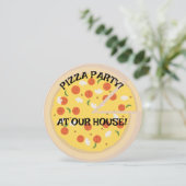 PIZZA-PARTY! RUNDE KUSTOM-ERSUCHUNGEN EINLADUNG (Stehend Vorderseite)