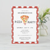 Pizza-Party | Sommerblock-Party Einladung (Stehend Vorderseite)