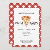 Pizza-Party | Sommerblock-Party Einladung (Vorne/Hinten)