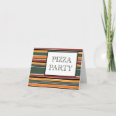 pizza party stripes einladung (Vorderseite)