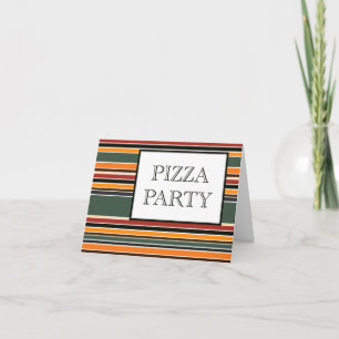pizza party stripes einladung