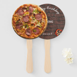 Pizza Party Supreme Birthday Hand Fan Fächer