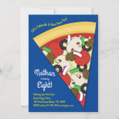 Pizza Party Supreme Combo Pizza Slice Einladung (Vorderseite)