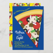 Pizza Party Supreme Combo Pizza Slice Einladung (Vorne/Hinten)