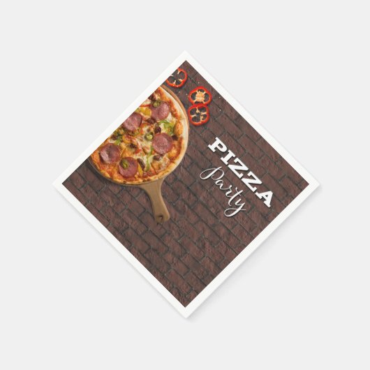 Pizza Party Supreme Serviette (Ecke)