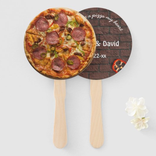 Pizza Party Supreme Wedding Fächer (Vorne und Hinten)