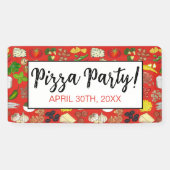 Pizza Party Toppings Italienische Pizzeria Pie Banner (Horizontal)
