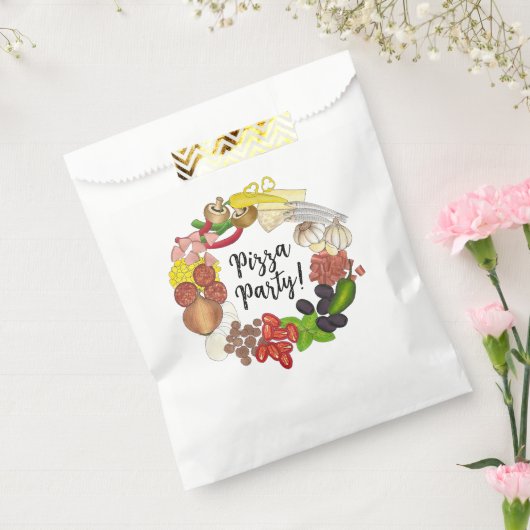 Pizza Party Toppings Italienische Pizzeria Pie Geschenktütchen (Versiegelt)