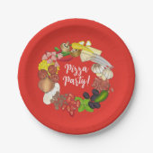Pizza Party Toppings Italienische Pizzeria Pie Pappteller (Vorderseite)
