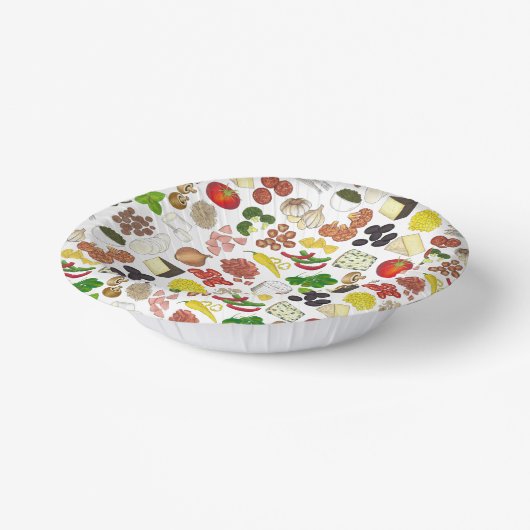 Pizza Party Toppings Italienische Pizzeria Pie Pappteller (Gewinkelt)