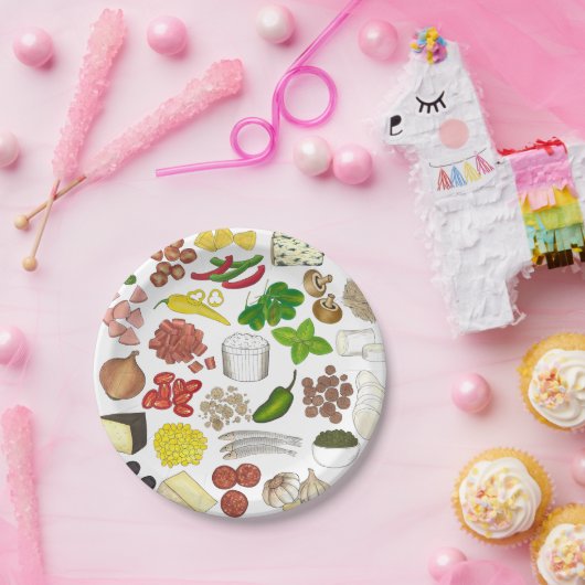 Pizza Party Toppings Italienische Pizzeria Pie Pappteller (Party)