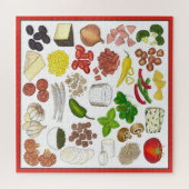 Pizza Party Toppings Italienische Pizzeria Pie Puzzle (Horizontal)