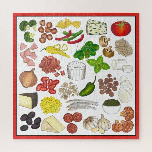 Pizza Party Toppings Italienische Pizzeria Pie Puzzle (Vertikal)