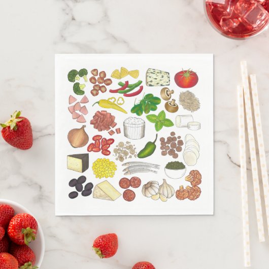 Pizza Party Toppings Italienische Pizzeria Pie Serviette (Beispiel)