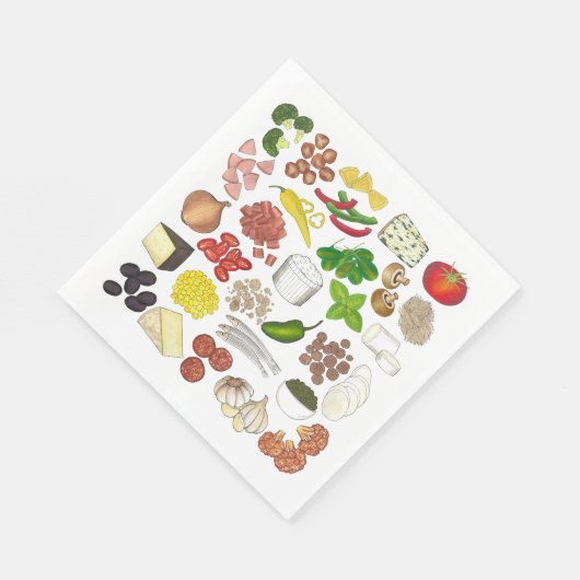 Pizza Party Toppings Italienische Pizzeria Pie Serviette (Ecke)