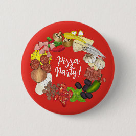 Pizza Party Toppings machen Ihre eigene Geburtstag Button
