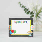 Pizza Party Vielen Dank Dankeskarte (Stehend Vorderseite)