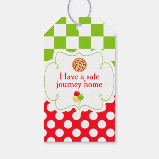 Pizza Party Vielen Dank Tag Geschenkanhänger (Rückseite)