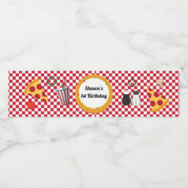 Pizza Party Wasser Flasche Wasserflaschenetikett